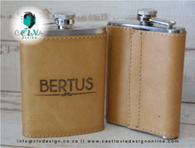 Load image into Gallery viewer, GENUINE LEATHER HIP FLASK COVER AND FLASK
