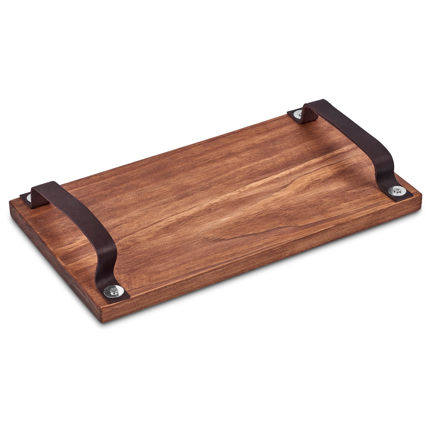 FARM STYLE TRAY WITH LEATHER HANDLES