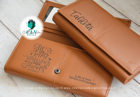 GENUINE LADIES LEATHER WALLET WITHOUT CLIP - TAN COLOR