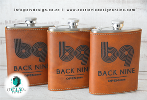GENUINE LEATHER HIP FLASK COVER AND FLASK