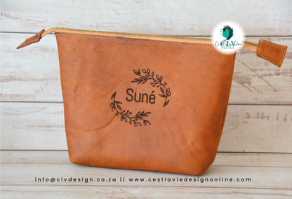 BASIC GENUINE LEATHER BASIC STYLE COSMETIC BAG