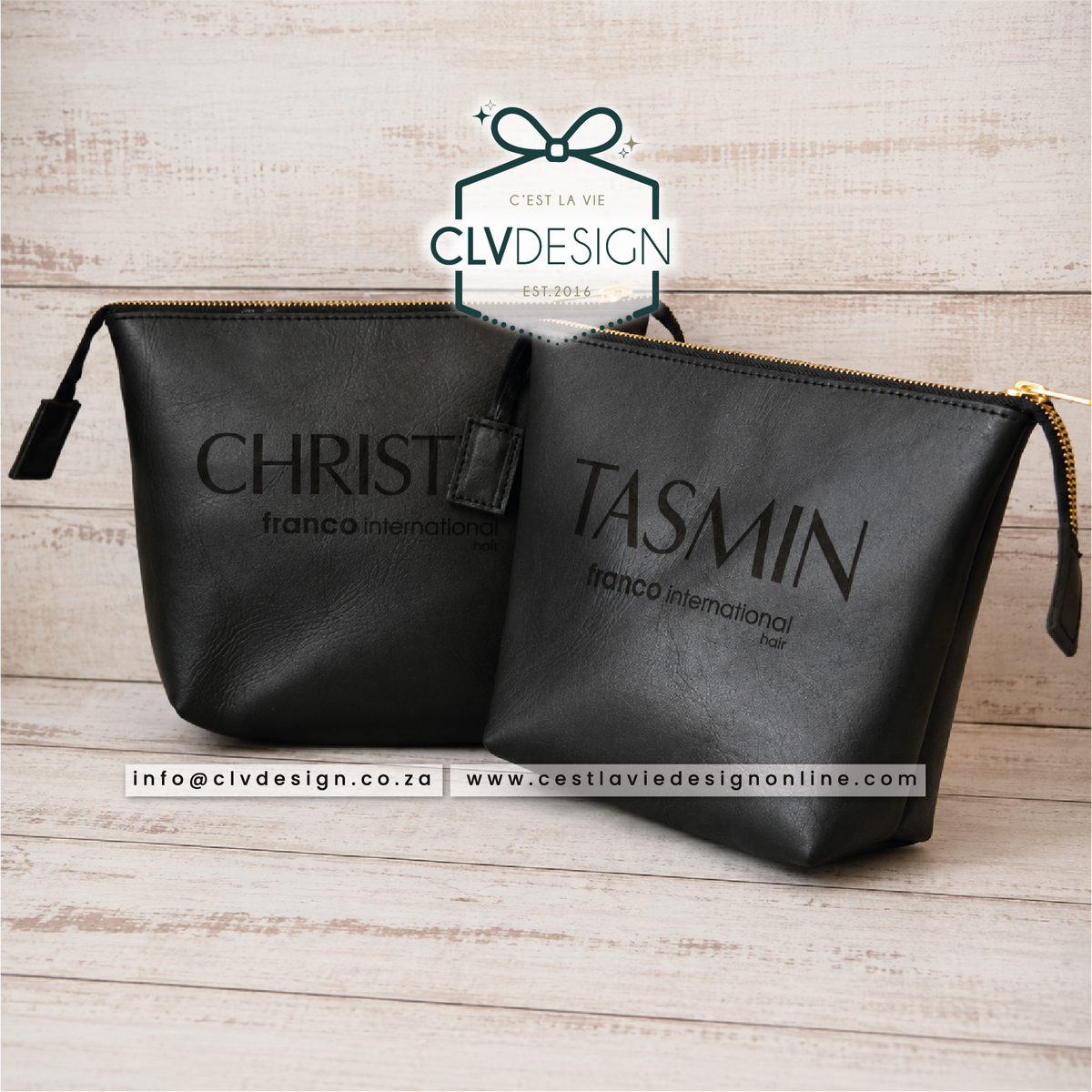 PERSONALISED BASIC GENUINE LEATHER BASIC STYLE COSMETIC BAG