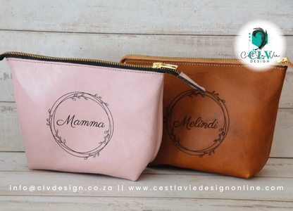 BASIC GENUINE LEATHER BASIC STYLE COSMETIC BAG