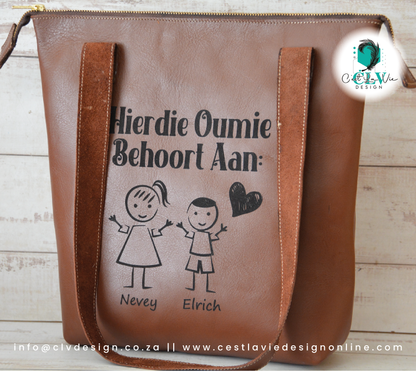 GENUINE LEATHER HANDBAG TOTE