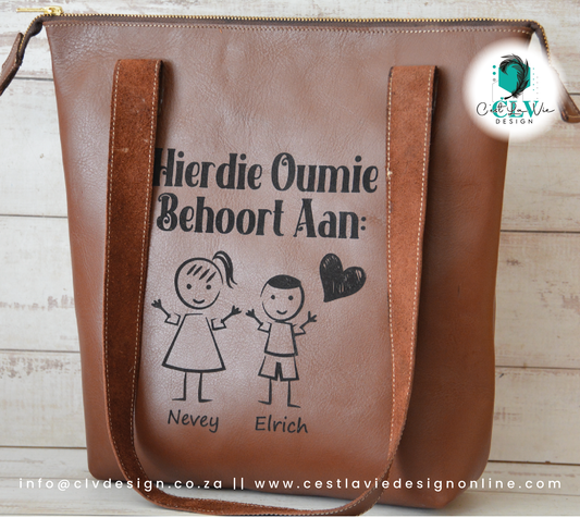 GENUINE LEATHER HANDBAG TOTE