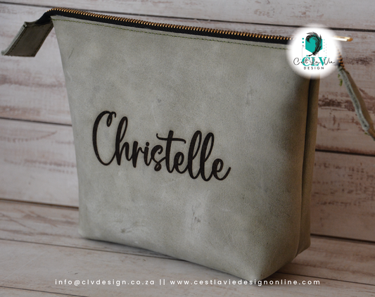 BASIC GENUINE LEATHER BASIC STYLE COSMETIC BAG