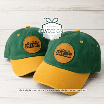 CAPS WITH LEATHER ENGRAVED PATCH (ADULTS)