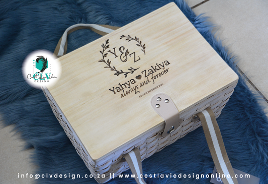 WOODEN PICNIC BASKET (2 PERSON)