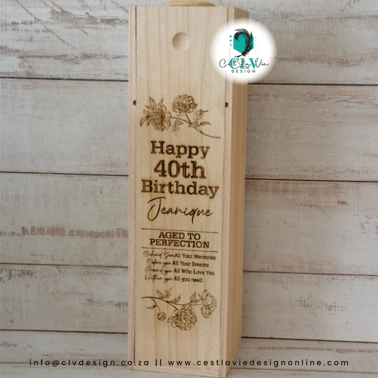 PINE WOOD WINE BOTTLE BOX