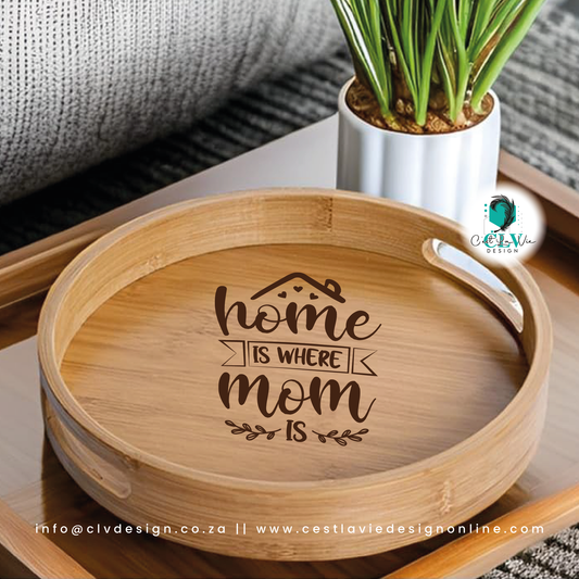 ROUND BAMBOO TRAY WITH CUT OUT HANDLES