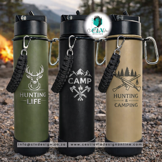 ENGRAVED STAINLESS STEEL ROPE BOTTLE (700ML)