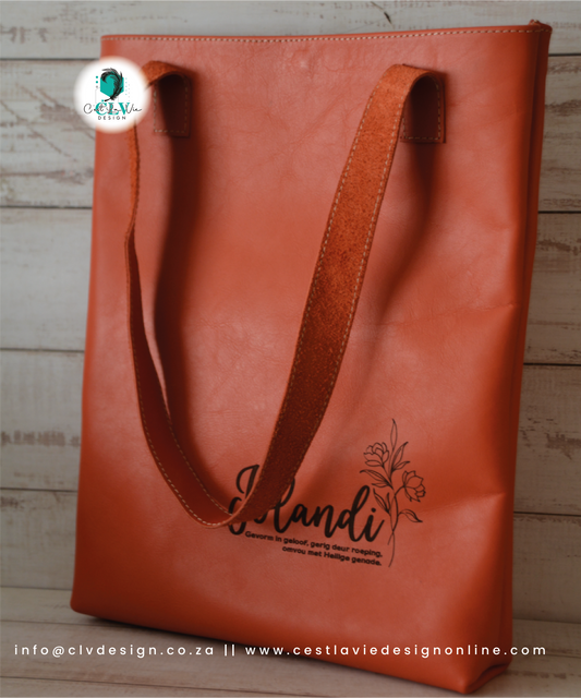 GENUINE LEATHER SHOPPER TOTE