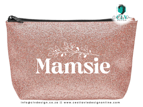 SPARKLE ROSE GOLD COSMETIC BAG