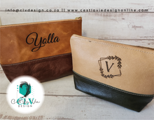 Load image into Gallery viewer, HALFWAY STITCHED GENUINE LEATHER COSMETIC BAG