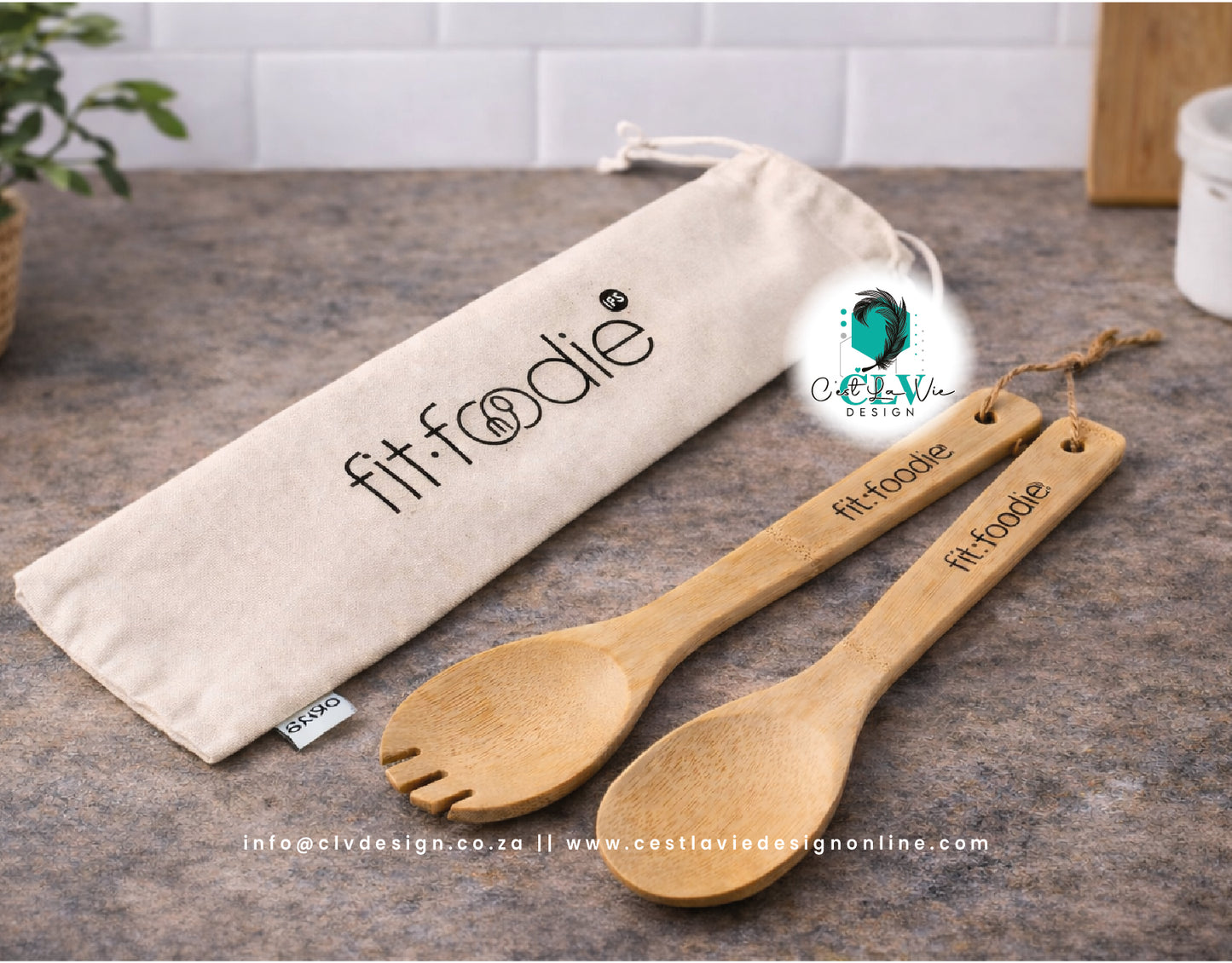 SHINSEN SALAD SERVERS (ENGRAVED)