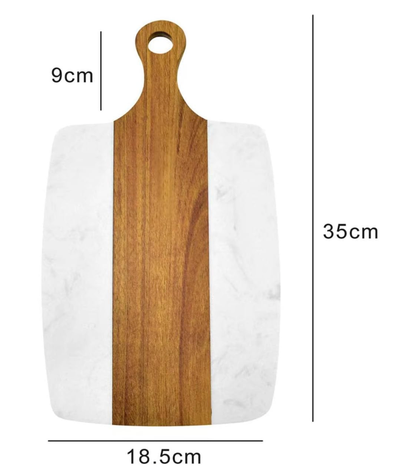 MARBLE AND ACACIA WOOD CUTTING BOARD (DIFFERENT SHAPES)