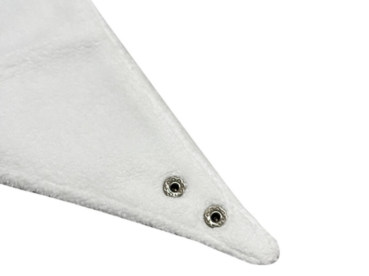 WHITE FABRIC PRINTED BABY BIB