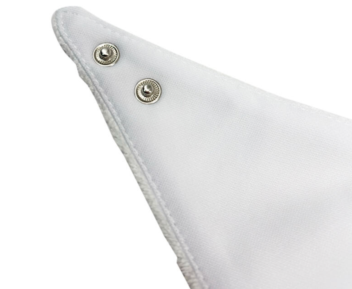 WHITE FABRIC PRINTED BABY BIB