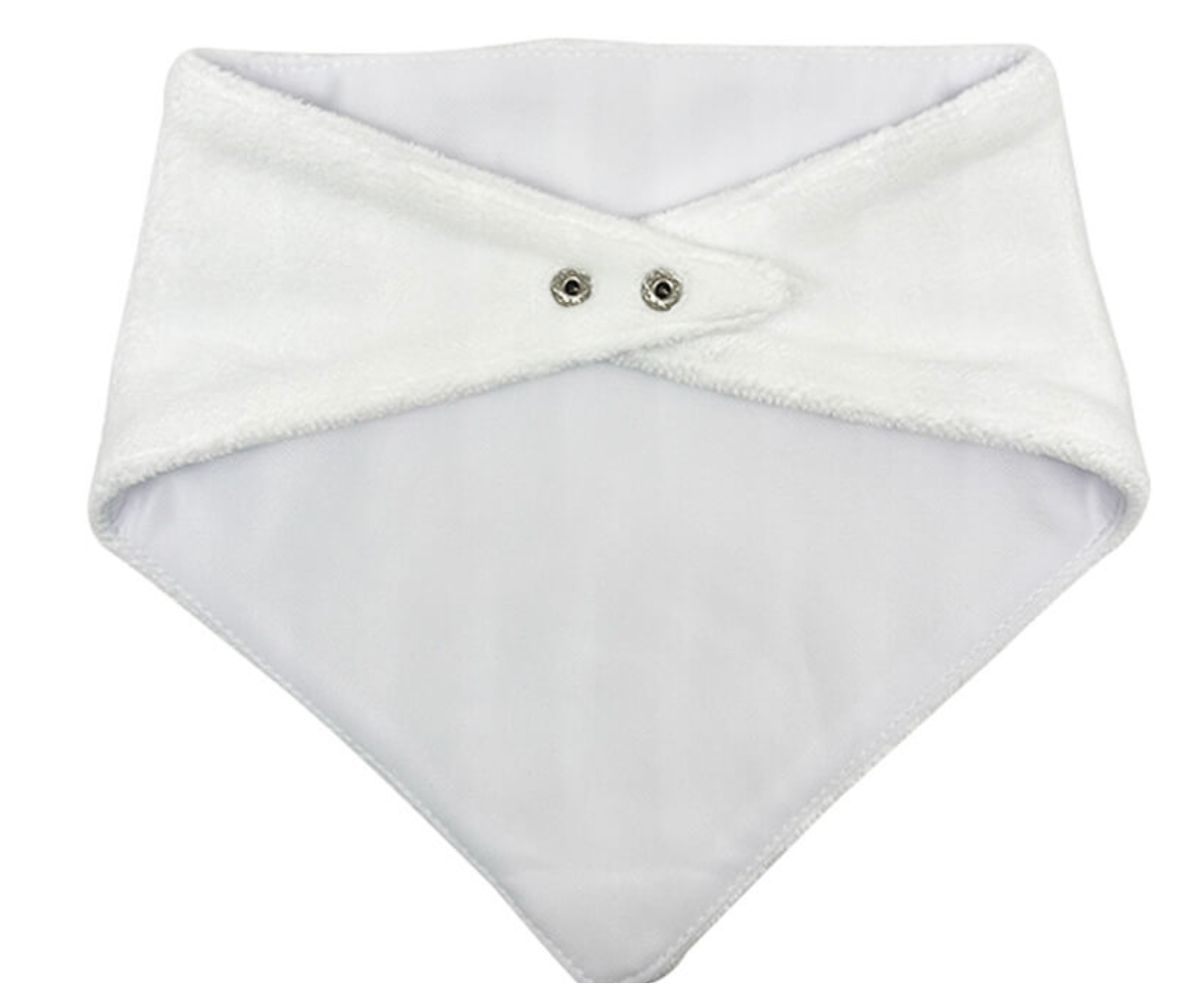 WHITE FABRIC PRINTED BABY BIB