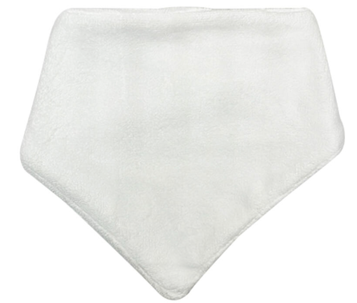 WHITE FABRIC PRINTED BABY BIB