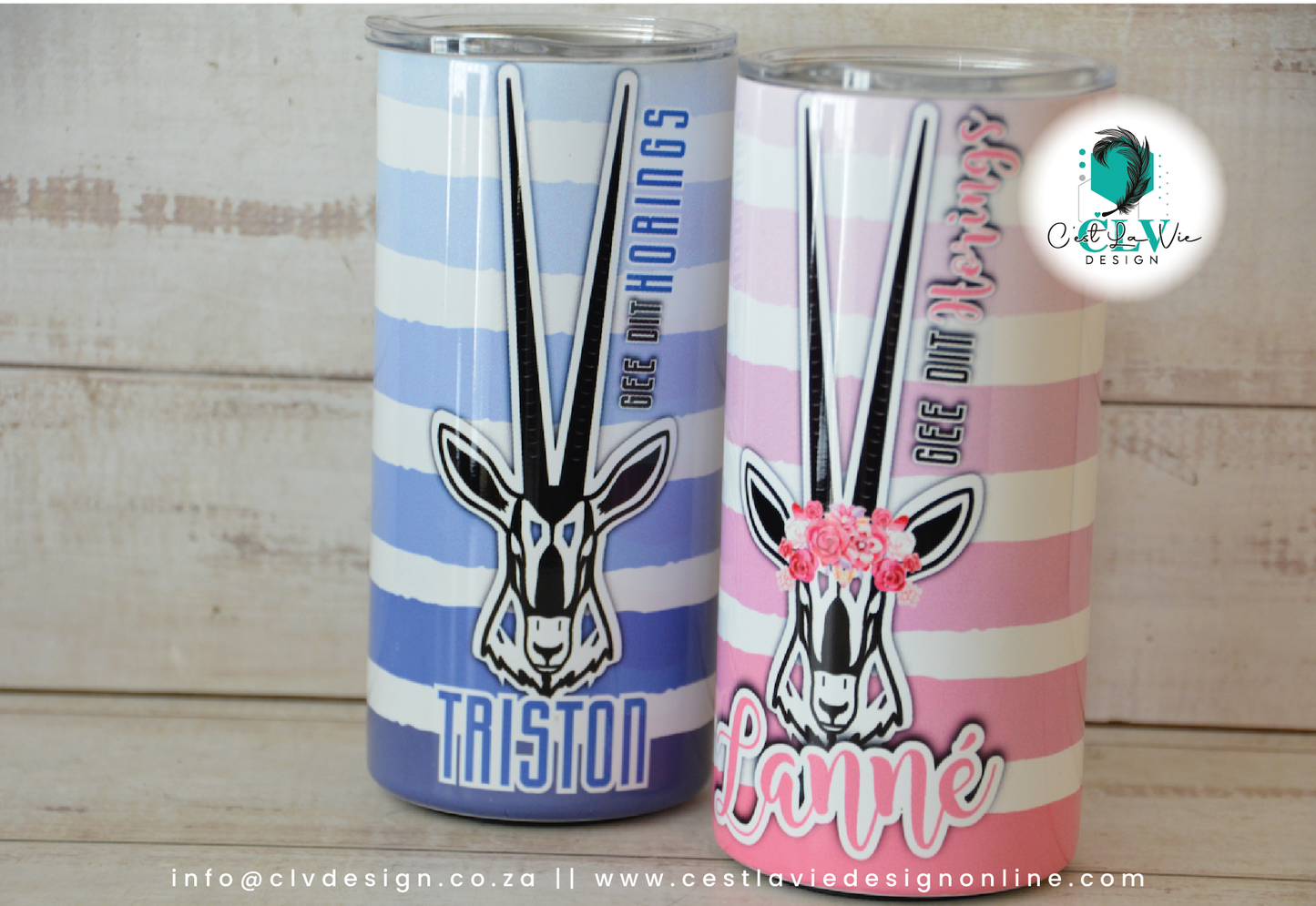 PERSONALISED STEEL SKINNY TUMBLER
