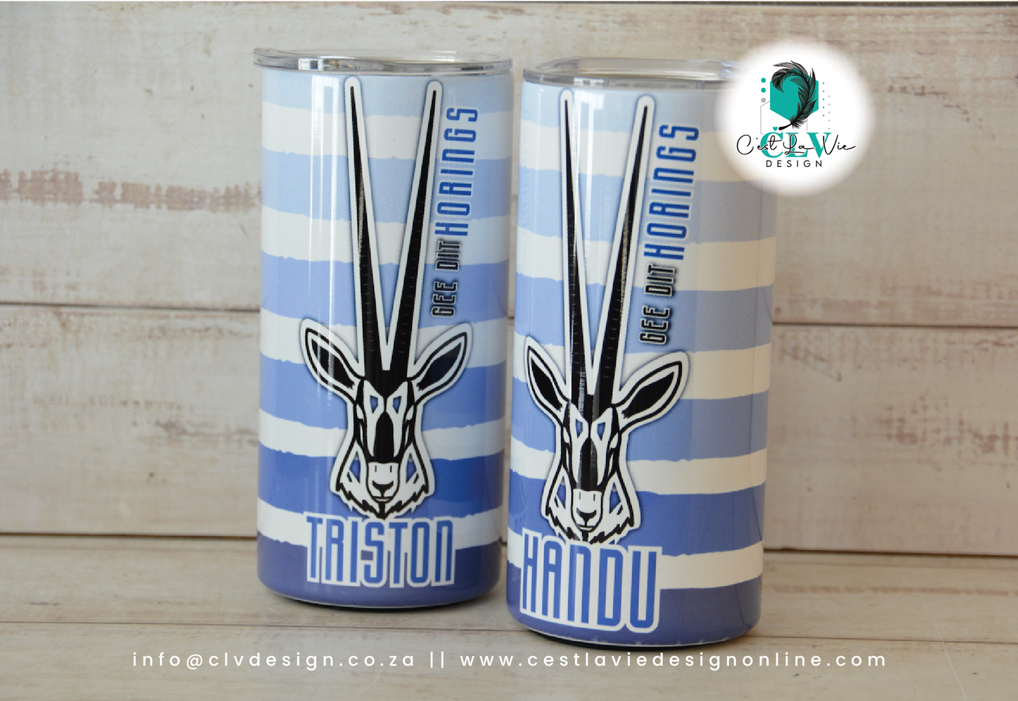 PERSONALISED STEEL SKINNY TUMBLER