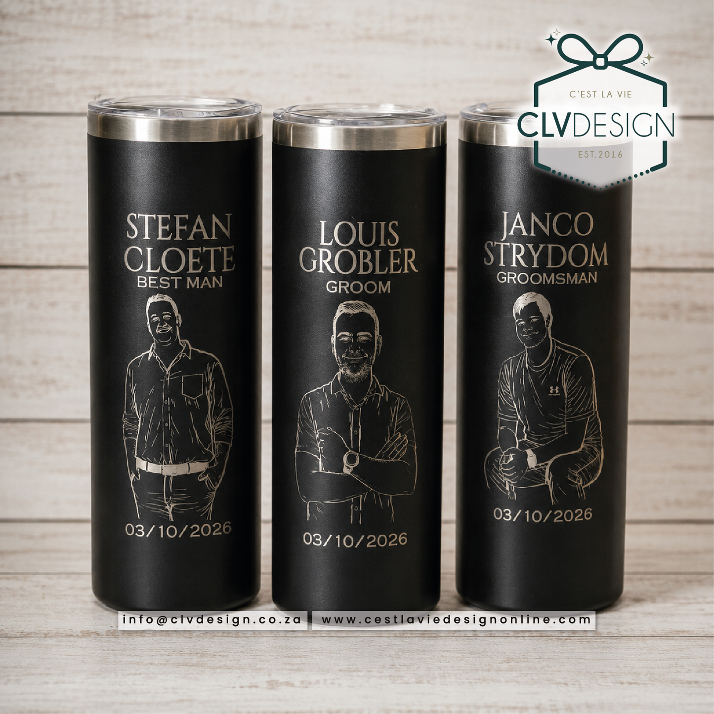 SKINNY STEEL STRAIGHT TUMBLER 590ML (ENGRAVED)