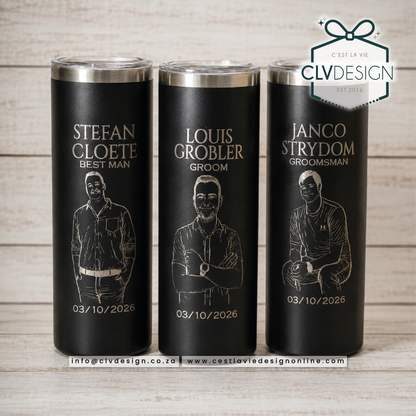 SKINNY STEEL STRAIGHT TUMBLER 590ML (ENGRAVED)