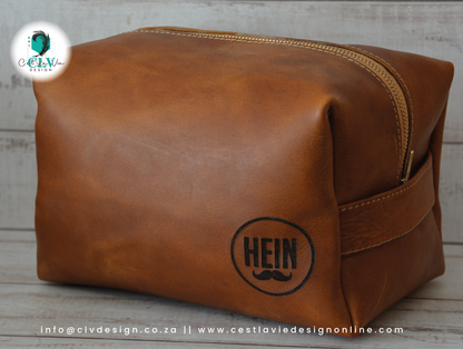 GENUINE LEATHER  BOX TOILETRY BAG