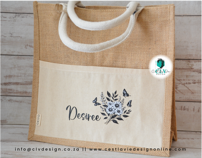 JUTE AND COTTON TOTE BAG