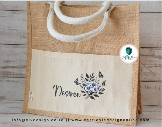 JUTE AND COTTON TOTE BAG