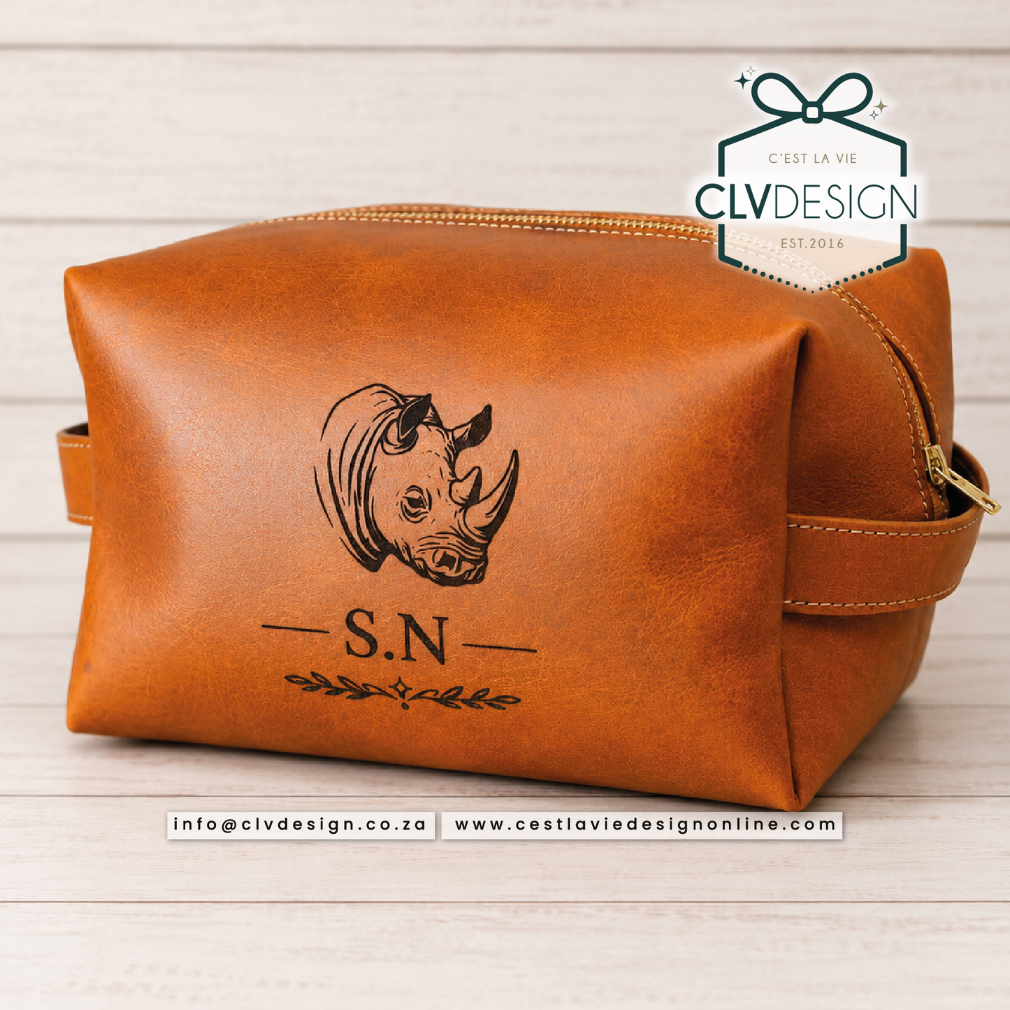 GENUINE LEATHER  BOX TOILETRY BAG