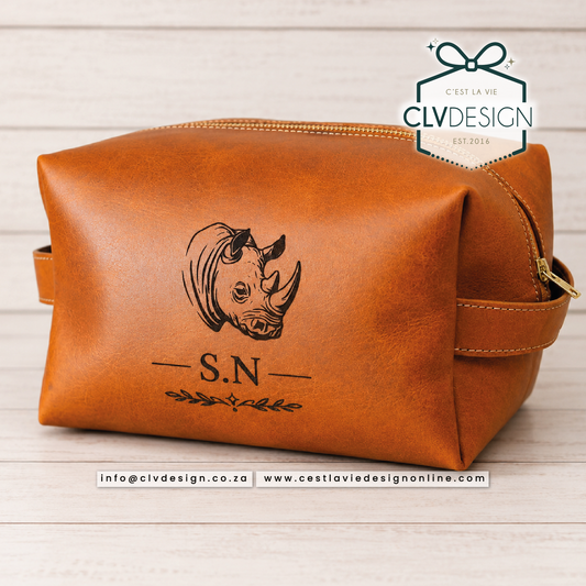 GENUINE LEATHER  BOX TOILETRY BAG