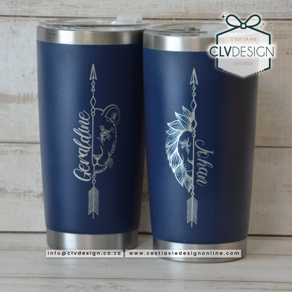 COATED STEEL TUMBLER (ENGRAVED)