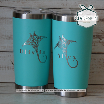 COATED STEEL TUMBLER (ENGRAVED)