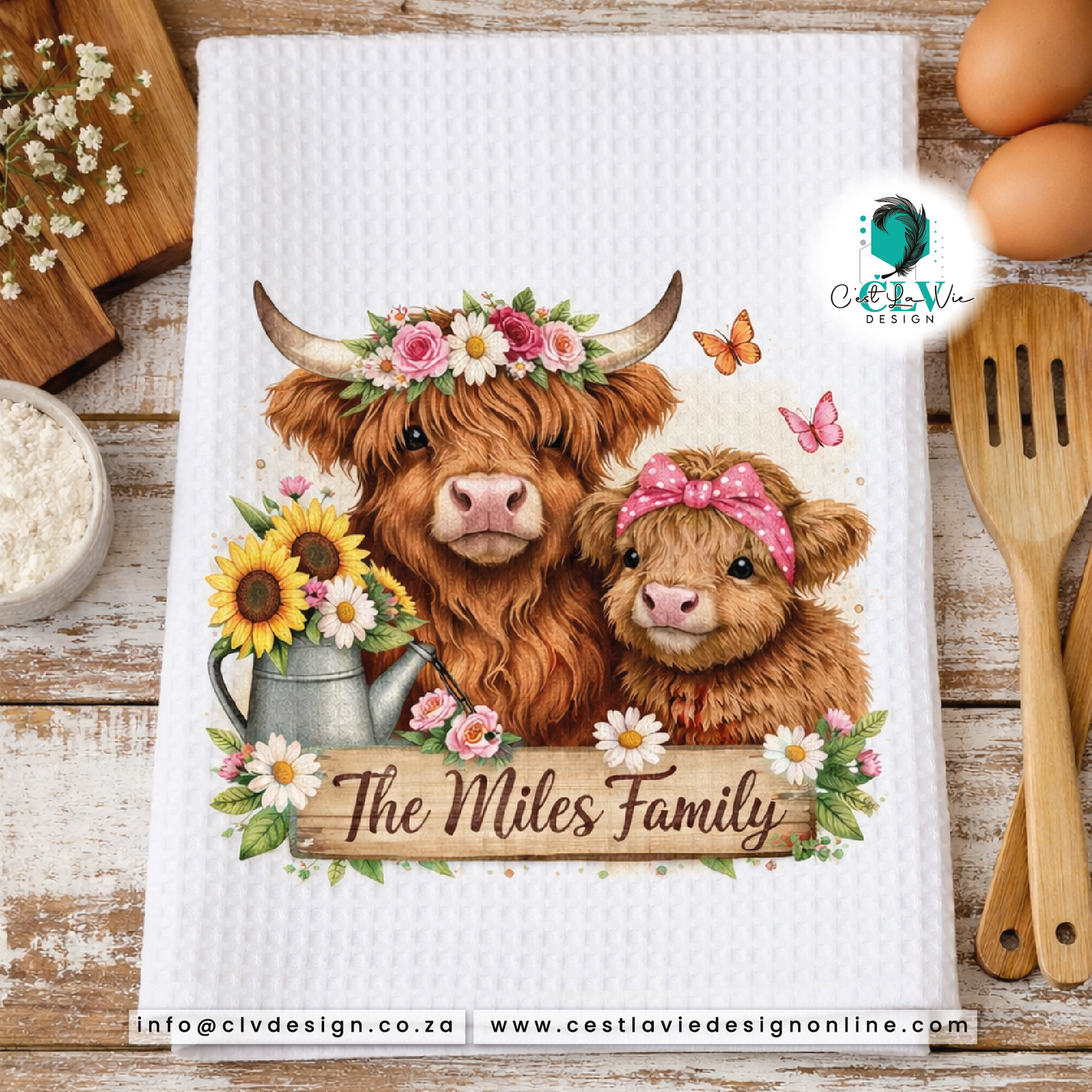 PRINTED KITCHEN WAFFLE TOWEL