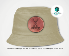 Load image into Gallery viewer, BUCKET HAT WITH LEATHER ENGRAVED PATCH (ADULTS AND KIDS)