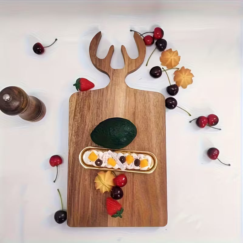 ACACIA DEER ANTLER SHAPED CUTTING BOARD