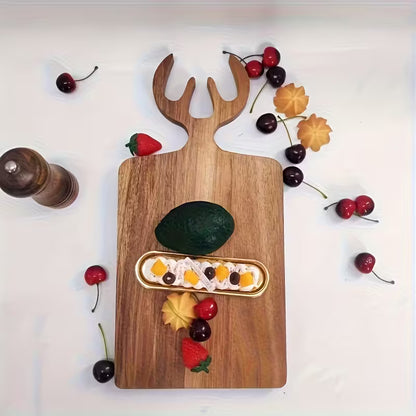 ACACIA DEER ANTLER SHAPED CUTTING BOARD