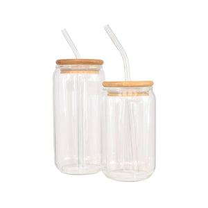 GLASS DRINKING BOTTLES WITH BAMBOO LID