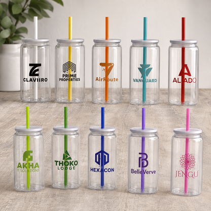 PERSONALISED MINA PLASTIC TUMBLER AND STRAW - 500ML