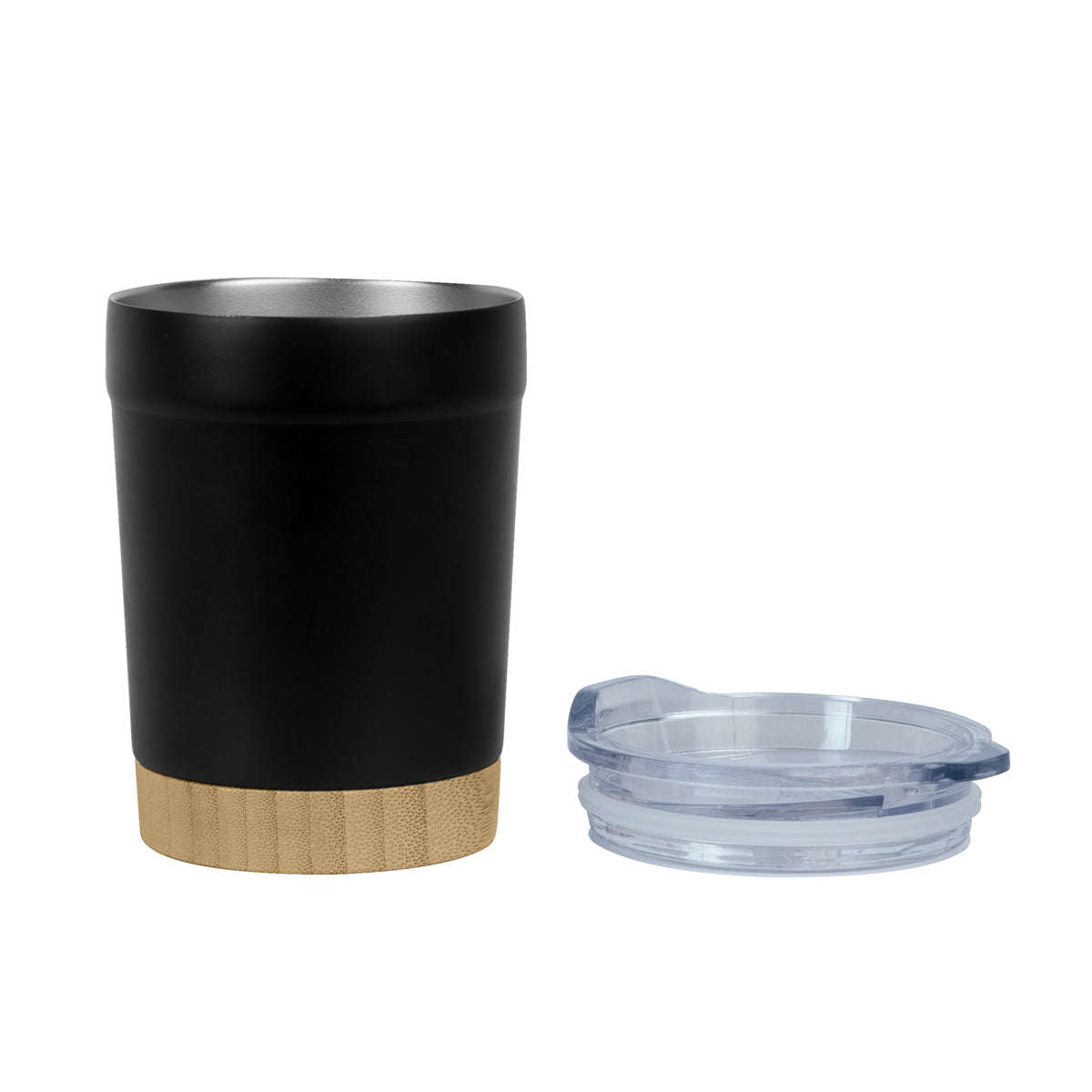 STAINLESS STEEL MUG WITH BAMBOO BASE