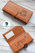 Load image into Gallery viewer, GENUINE LADIES LEATHER CAMEL MOUNTAIN WALLET - TAN COLOR