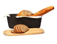 Load image into Gallery viewer, 2 IN 1 BAMBOO BREAD BIN AND WOODEN CUTTING BOARD