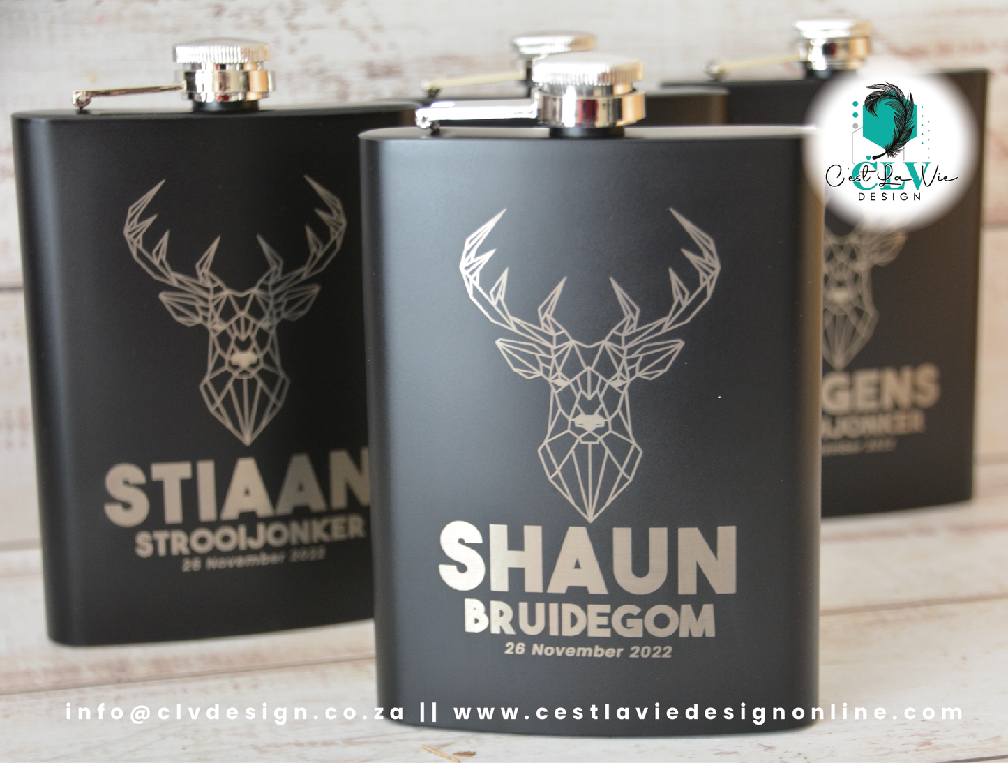 PERSONALISED MATTE BLACK HIP FLASK