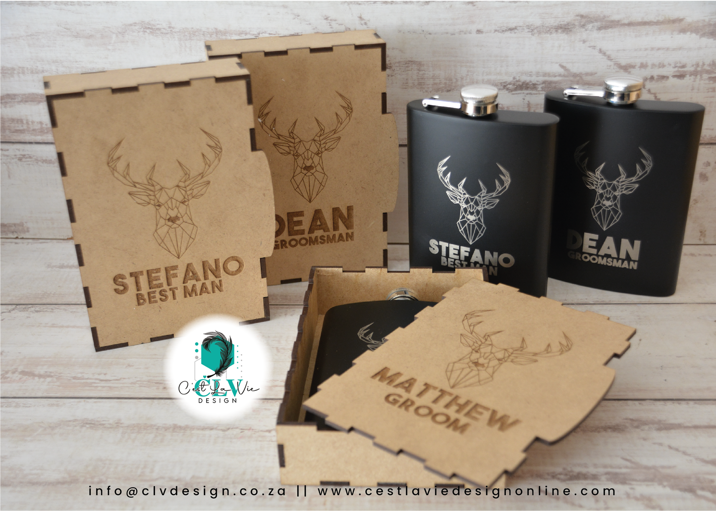 PERSONALISED MATTE BLACK HIP FLASK