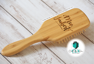 BAMBOO PADDLE BRUSH WITH ENGRAVING