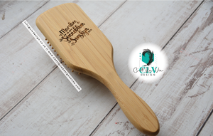 BAMBOO PADDLE BRUSH WITH ENGRAVING