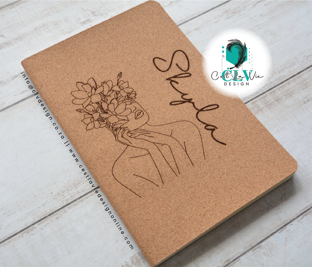 CORK NOTEBOOKS A5 SIZE - ENGRAVED