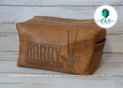 GENUINE LEATHER  BOX TOILETRY BAG